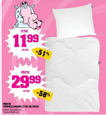 FAMILON PRINCESS ORGANIC TYYNY TAI PEITTO