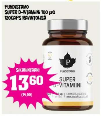 PUHDISTAMO SUPER D-VITAMIINI 100 µg