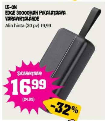 LE-ON EDGE 30000MAH PIKALATAAVA VARAVIRTALÄHDE