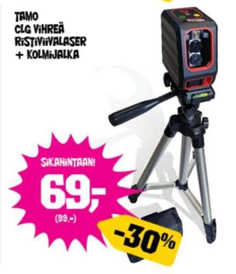 Tamo CLG Vihreä Ristiviivalaser + Kolmijalka
