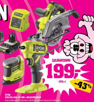 RYOBI R18CK3G-242G 18V ONE+ AKKUKONESARJA
