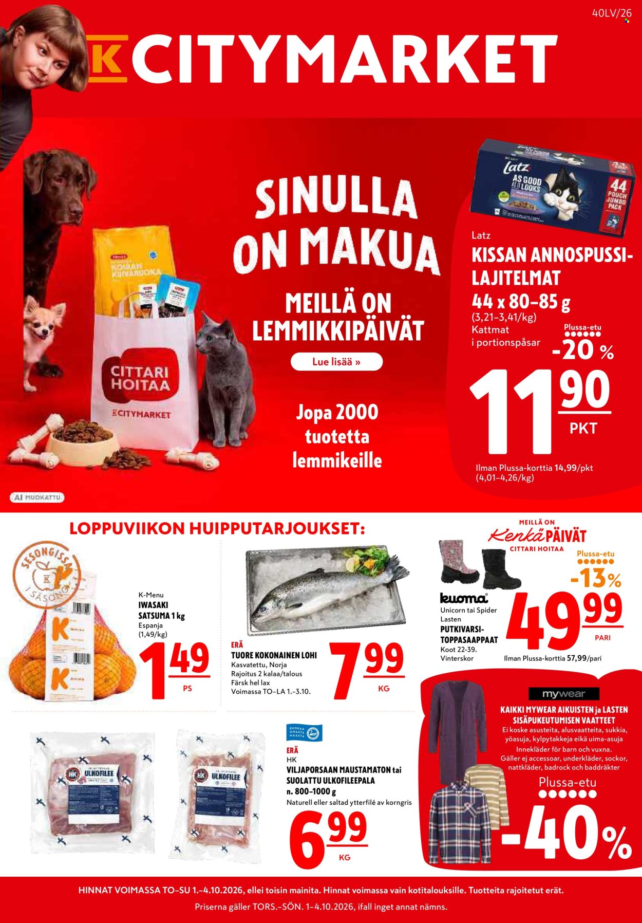K-citymarket tarjouslehti  - 01.10.2026 - 04.10.2026. Sivu 1