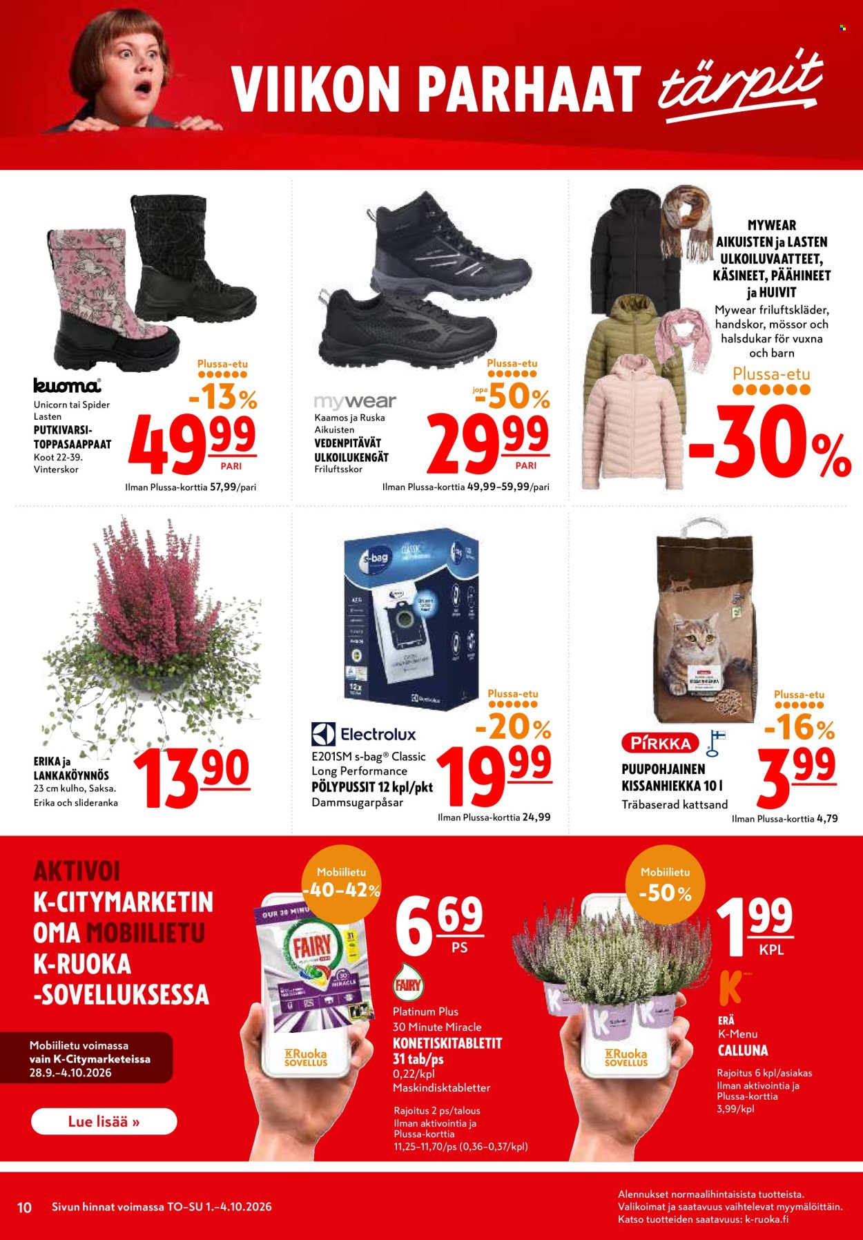 K-citymarket tarjouslehti  - 01.10.2026 - 04.10.2026. Sivu 10