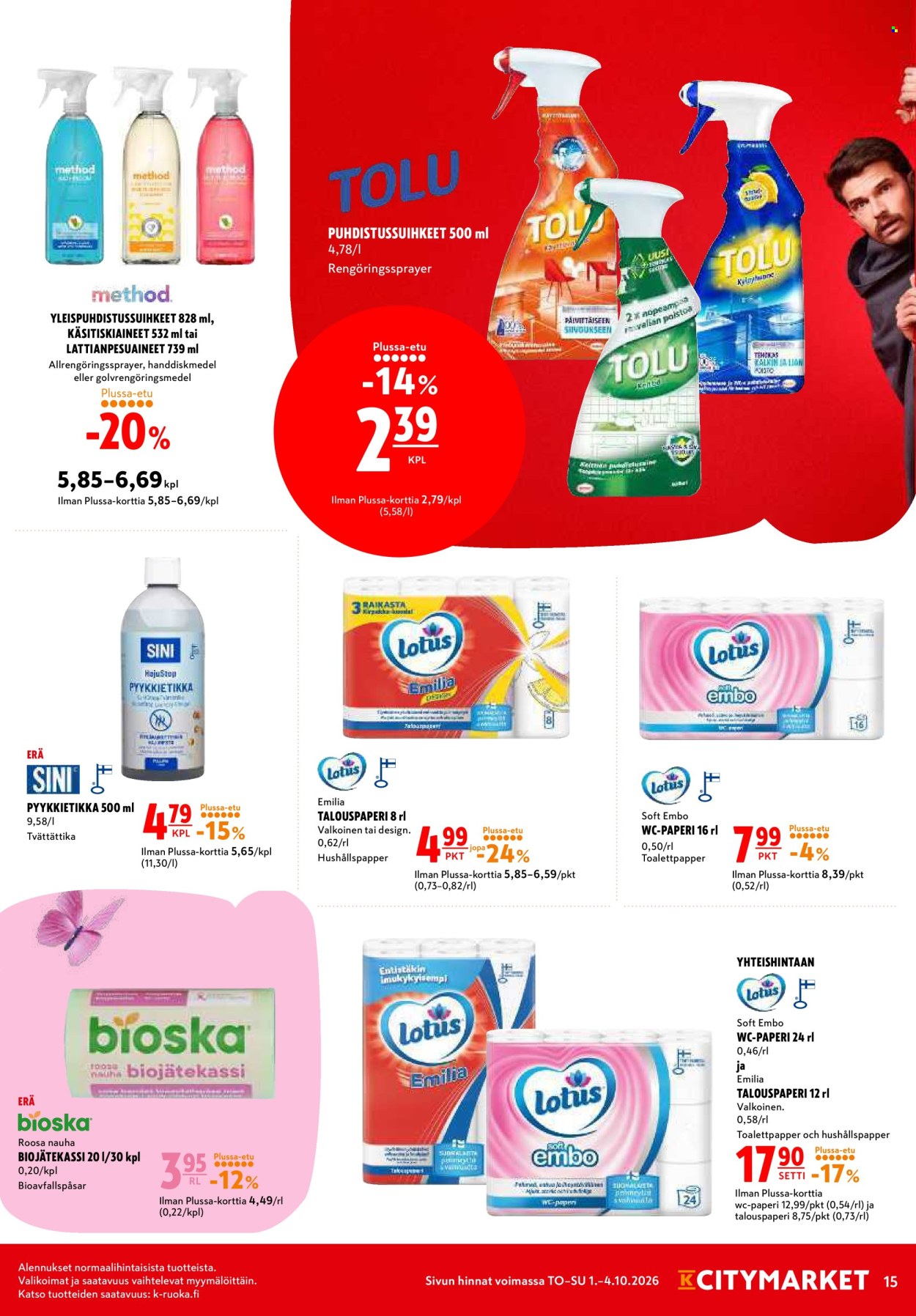 K-citymarket tarjouslehti  - 01.10.2026 - 04.10.2026. Sivu 15