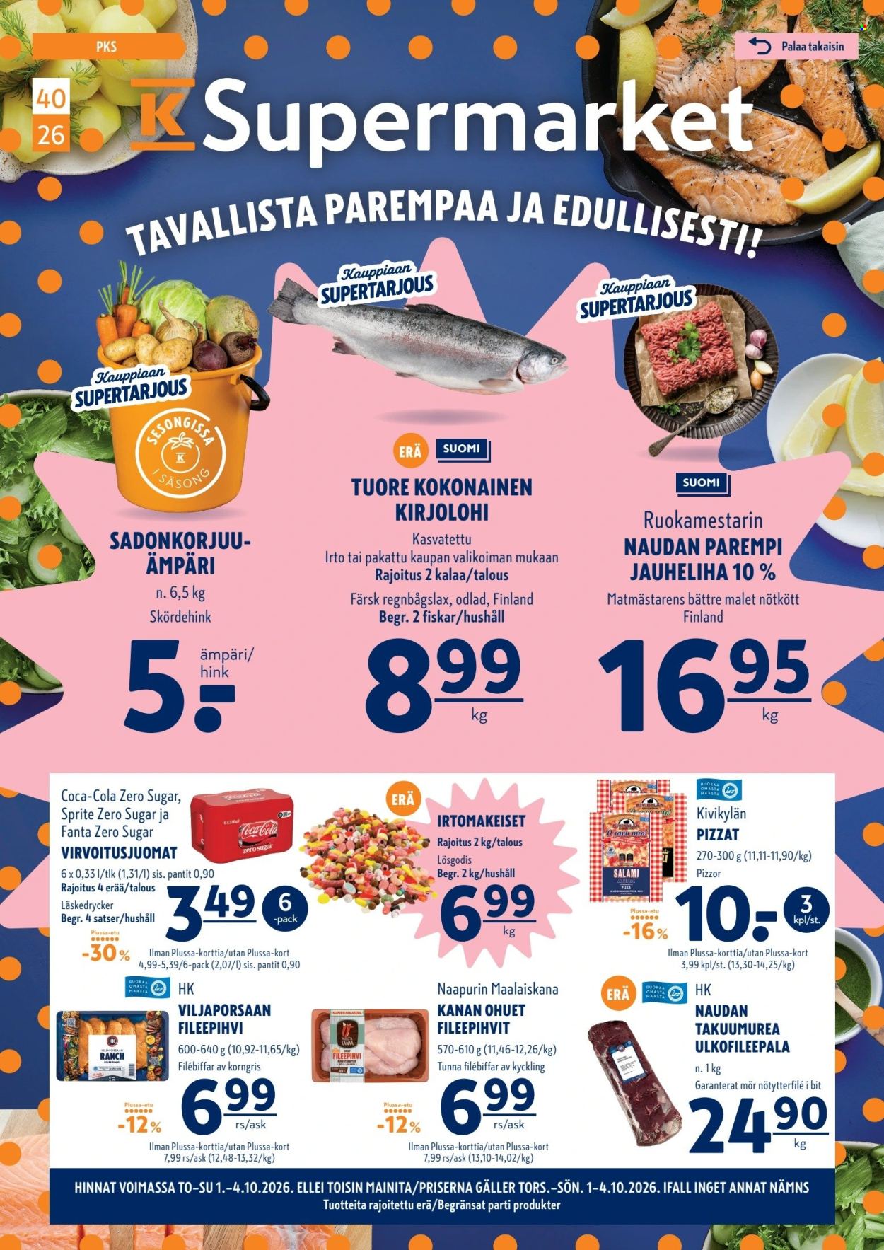 K-Supermarket tarjouslehti  - 01.10.2026 - 04.10.2026. Sivu 1