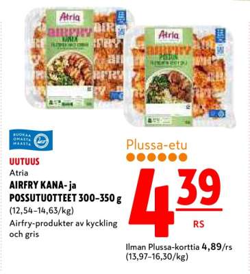 Atria AIRFRY KANA- ja POSSUTUOTTEET 300–350 g