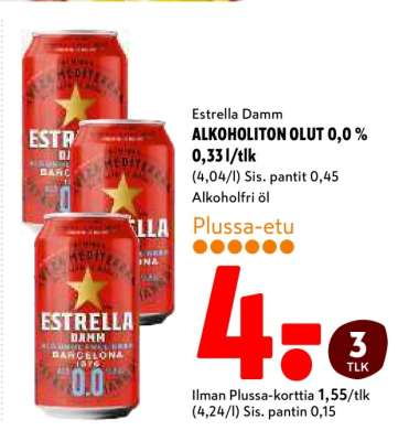 Estrella DAMM ALKOHOLITON OLUT 0,0 %