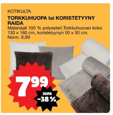 KOTIKULTA TORKKUHUOPA tai KORISTETYYNY RAIDA