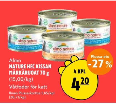 Almo Nature HFC KISSAN MÄRKÄRUOAT 70 g