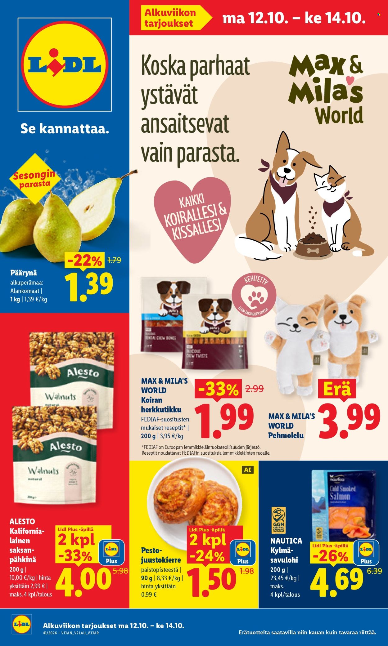 Lidl tarjouslehti  - 12.10.2026 - 14.10.2026. Sivu 1