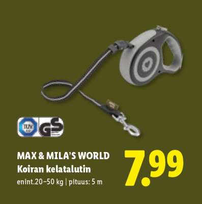 MAX & MILA’S WORLD Koiran kelatalutin