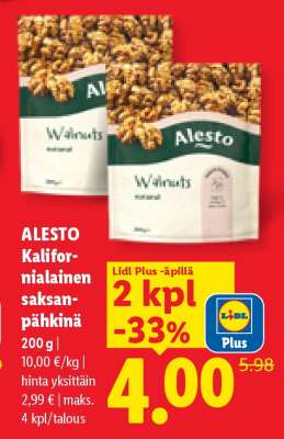 ALESTO Kalifornialainen saksanpähkinä