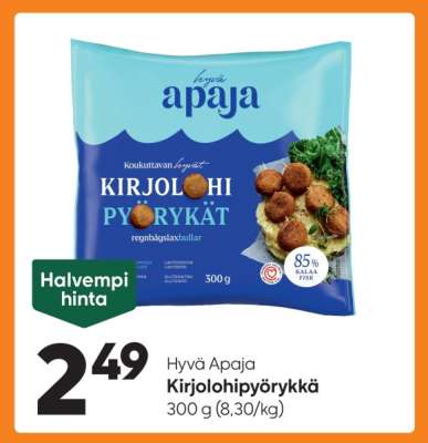HYVÄ APAJA Kirjolohipyörykkä