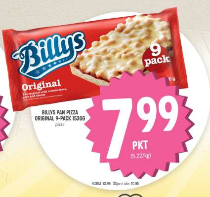 Billys Pan Pizza Original 9-Pack 1530g