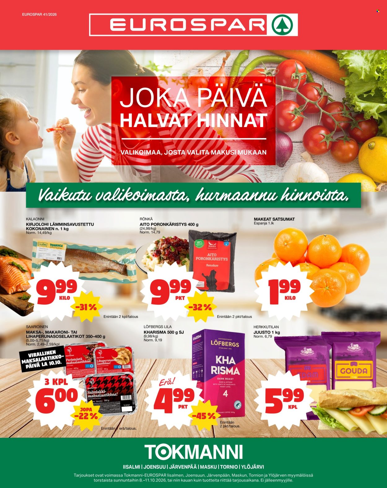 Tokmanni tarjouslehti  - 08.10.2026 - 11.10.2026. Sivu 1