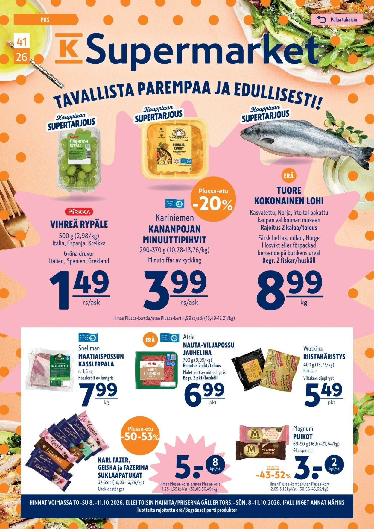 K-Supermarket tarjouslehti  - 08.10.2026 - 11.10.2026. Sivu 1