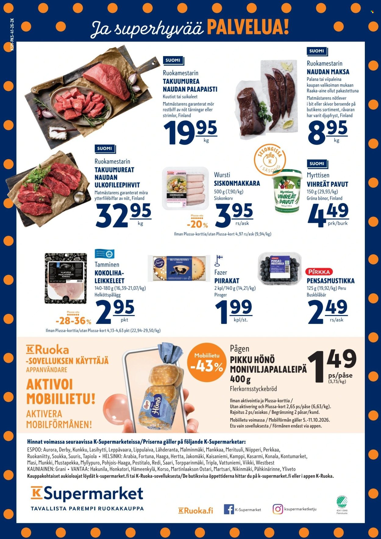 K-Supermarket tarjouslehti  - 08.10.2026 - 11.10.2026. Sivu 4