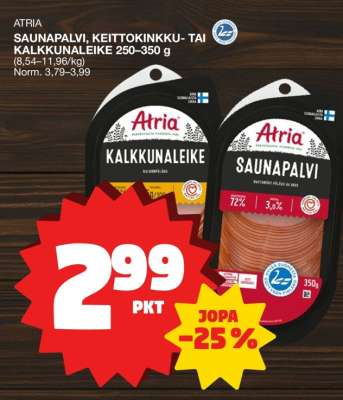 ATRIA SAUNAPALVI, KEITTOKINKKU- TAI KALKKUNALEIKE