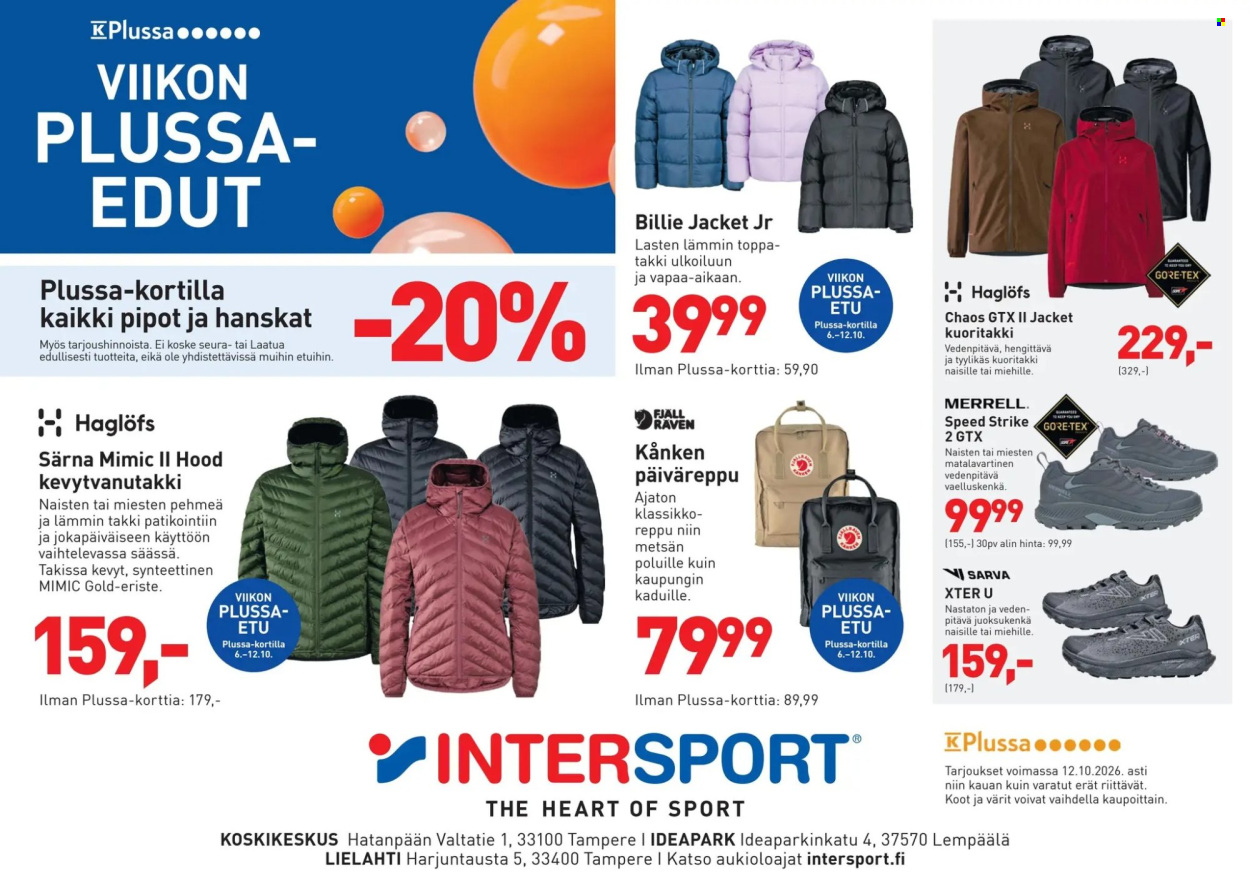 Intersport tarjouslehti  - 10.10.2026 - 12.10.2026. Sivu 1