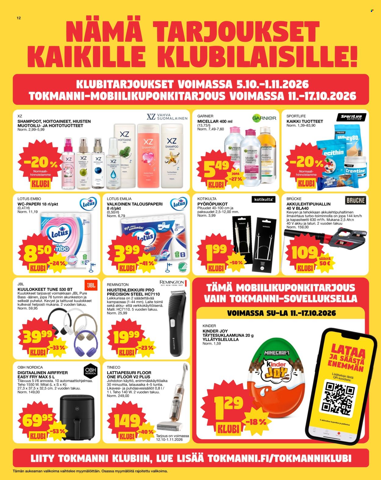 Tokmanni tarjouslehti  - 12.10.2026 - 18.10.2026. Sivu 12
