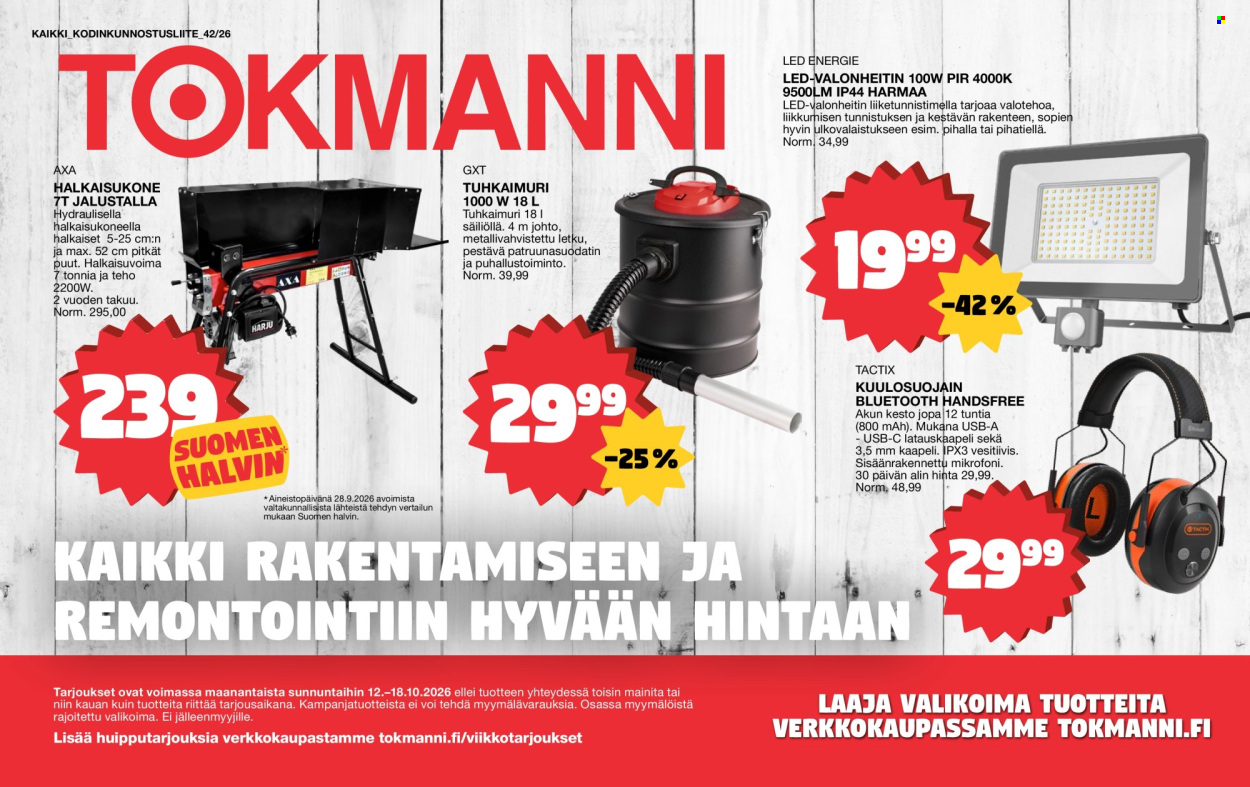 Tokmanni tarjouslehti  - 12.10.2026 - 18.10.2026. Sivu 1