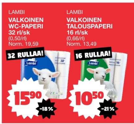 LAMBI VALKOINEN TALOUSPAPERI