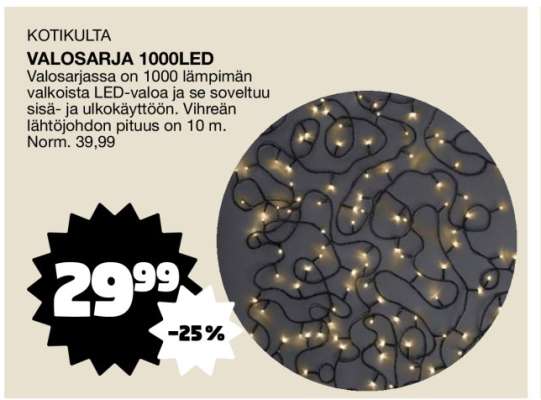 KOTIKULTA VALOSARJA 1000LED