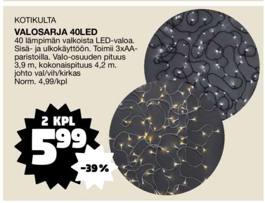 Kotikulta Valosarja 40LED