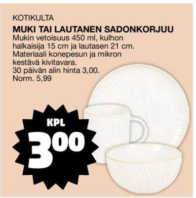 KOTIKULTA MUKI TAI LAUTANEN SADONKORJUU