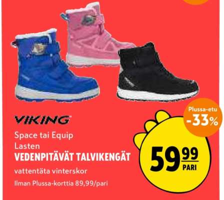 VIKING Space tai Equip Lasten VEDENPITÄVÄT TALVIKENGÄT