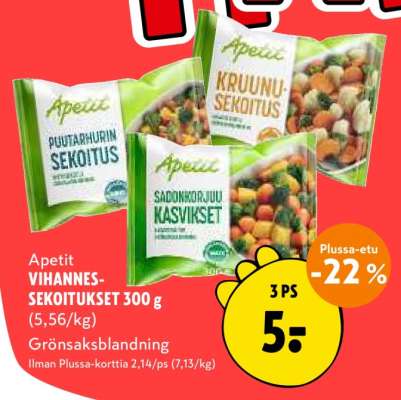 Apetit VIHANNESSEKOITUKSET 300 g