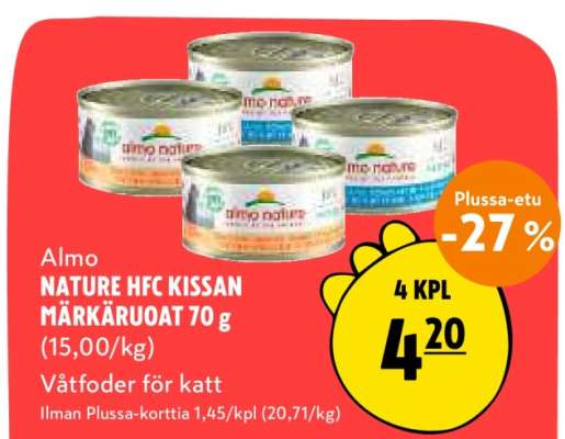 Almo Nature HFC KISSAN MÄRKÄRUOAT 70 g