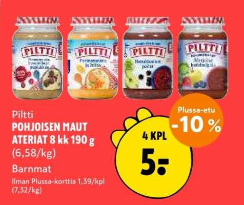 Piltti POHJOISEN MAUT ATERIAT 8 kk 190 g