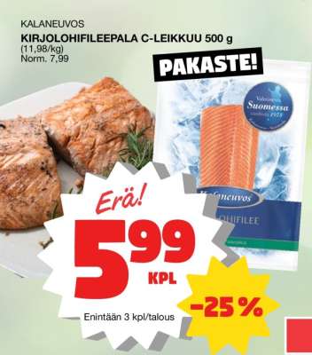 KALANEUVOS KIRJOLOHIFILEEPALA C-LEIKKUU 500 g
