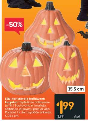 LED-koristevalo Halloween kurpitsa