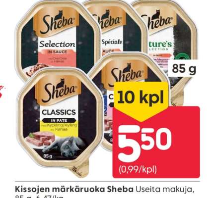 Kissojen märkäruoka Sheba