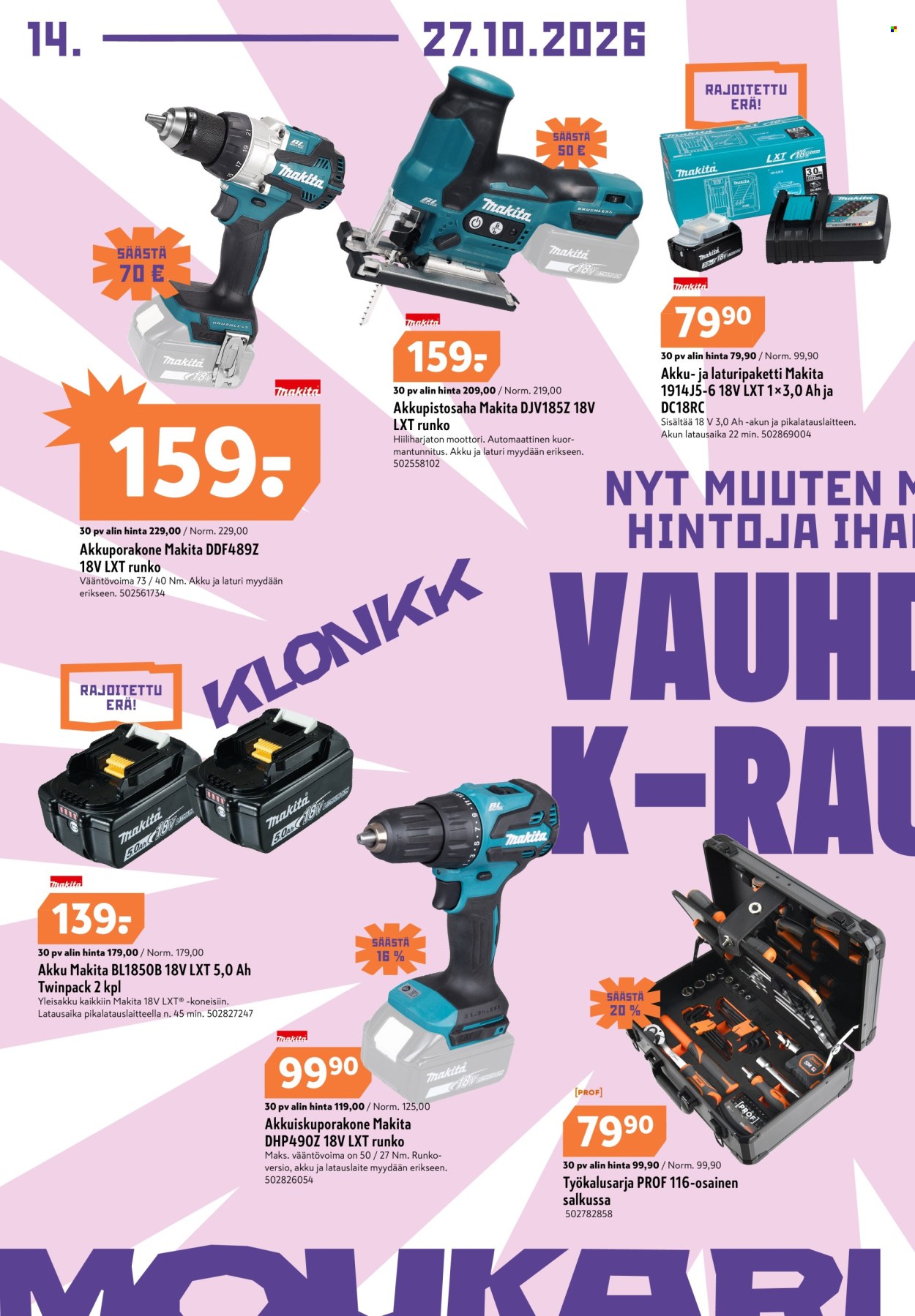 K-Rauta tarjouslehti  - 14.10.2026 - 27.10.2026. Sivu 4