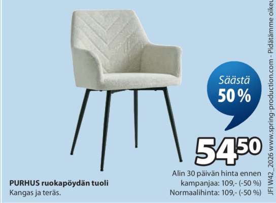PURHUS ruokapöydän tuoli