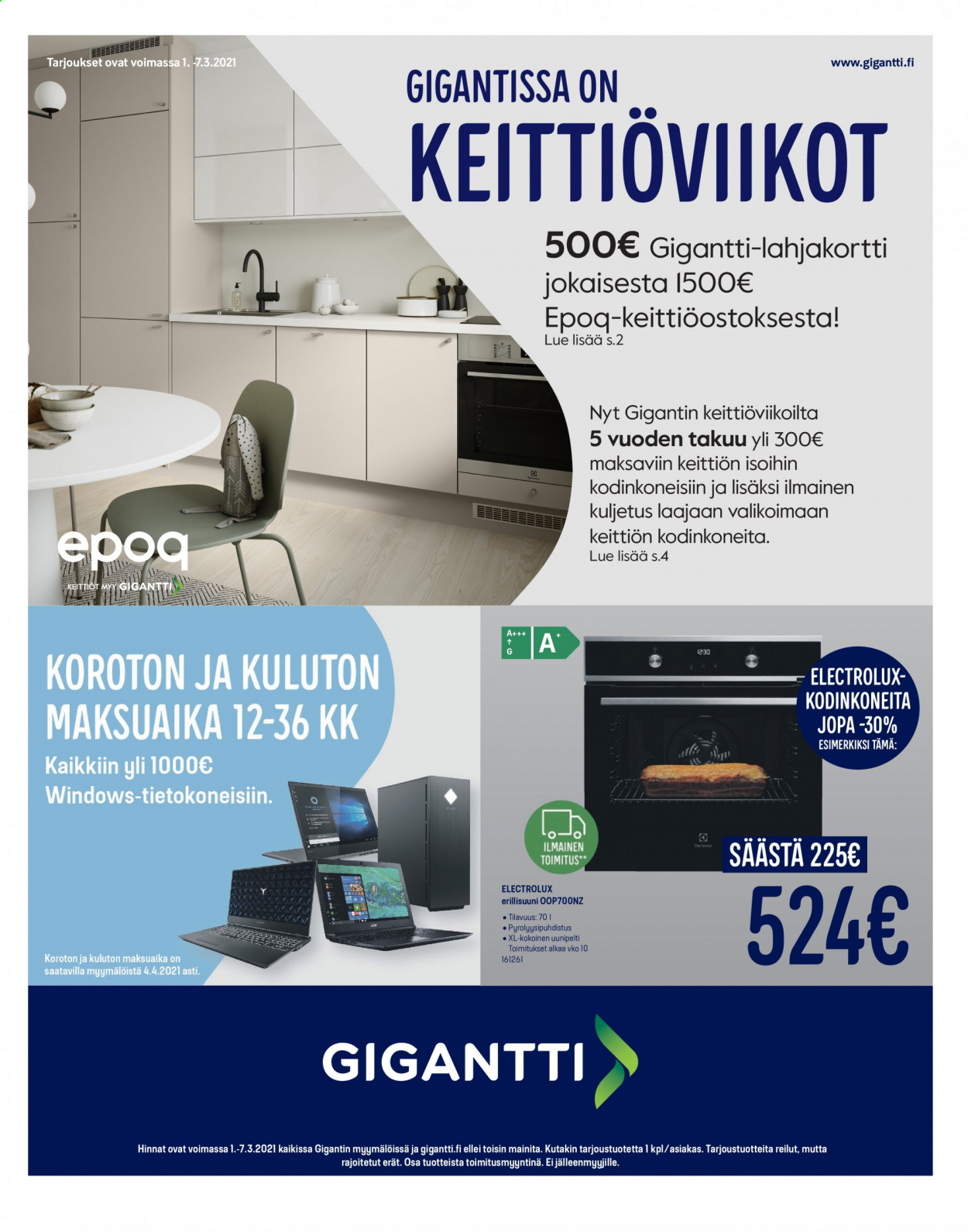 Gigantti tarjouslehti  - 01.03.2021 - 07.03.2021.
