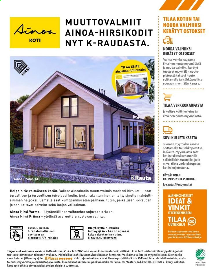 K-Rauta tarjouslehti  - 21.04.2021 - 04.05.2021.