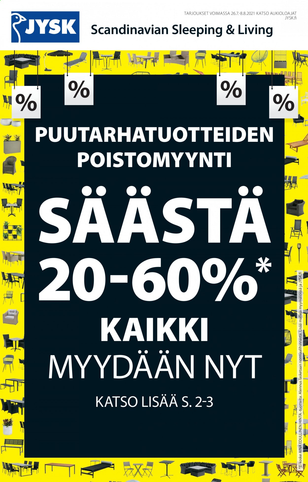 JYSK tarjouslehti  - 26.07.2021 - 08.08.2021.