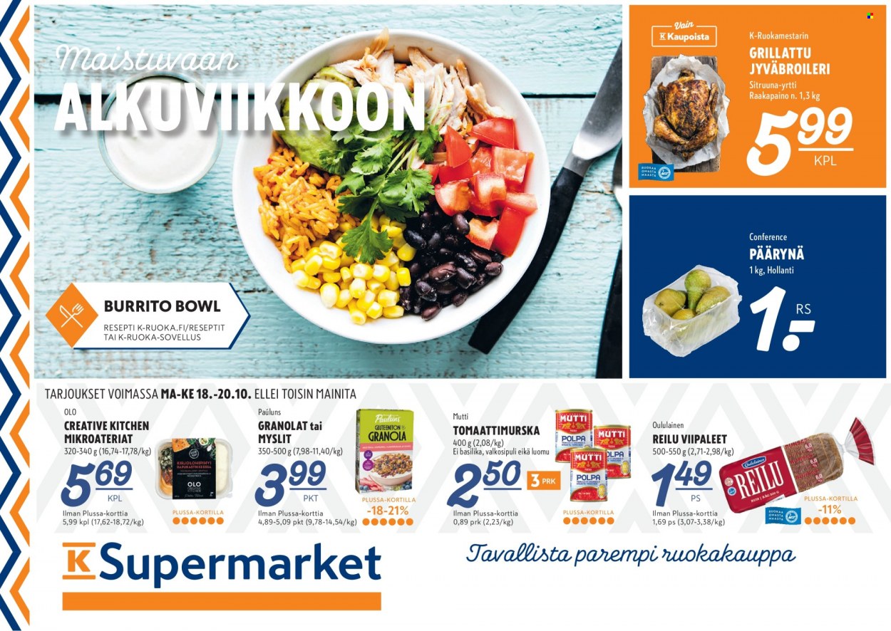 K-Supermarket tarjouslehti  - 18.10.2021 - 20.10.2021.