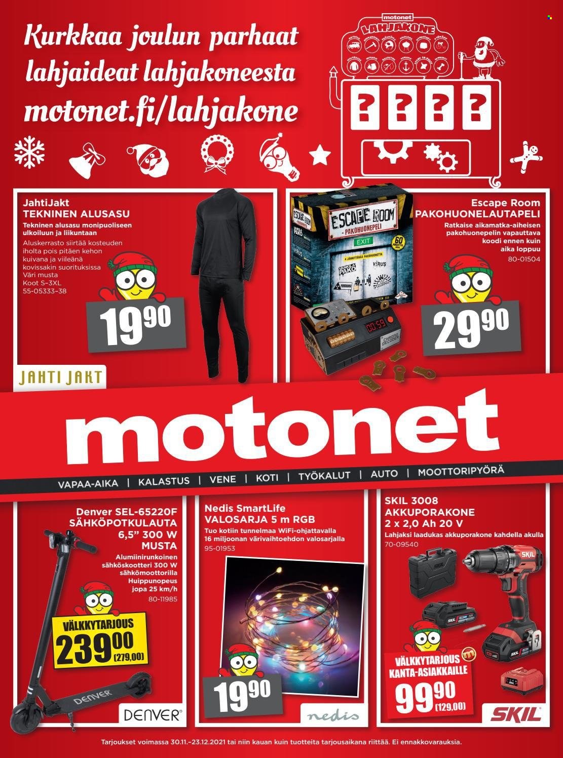 Motonet tarjouslehti  - 30.11.2021 - 23.12.2021.