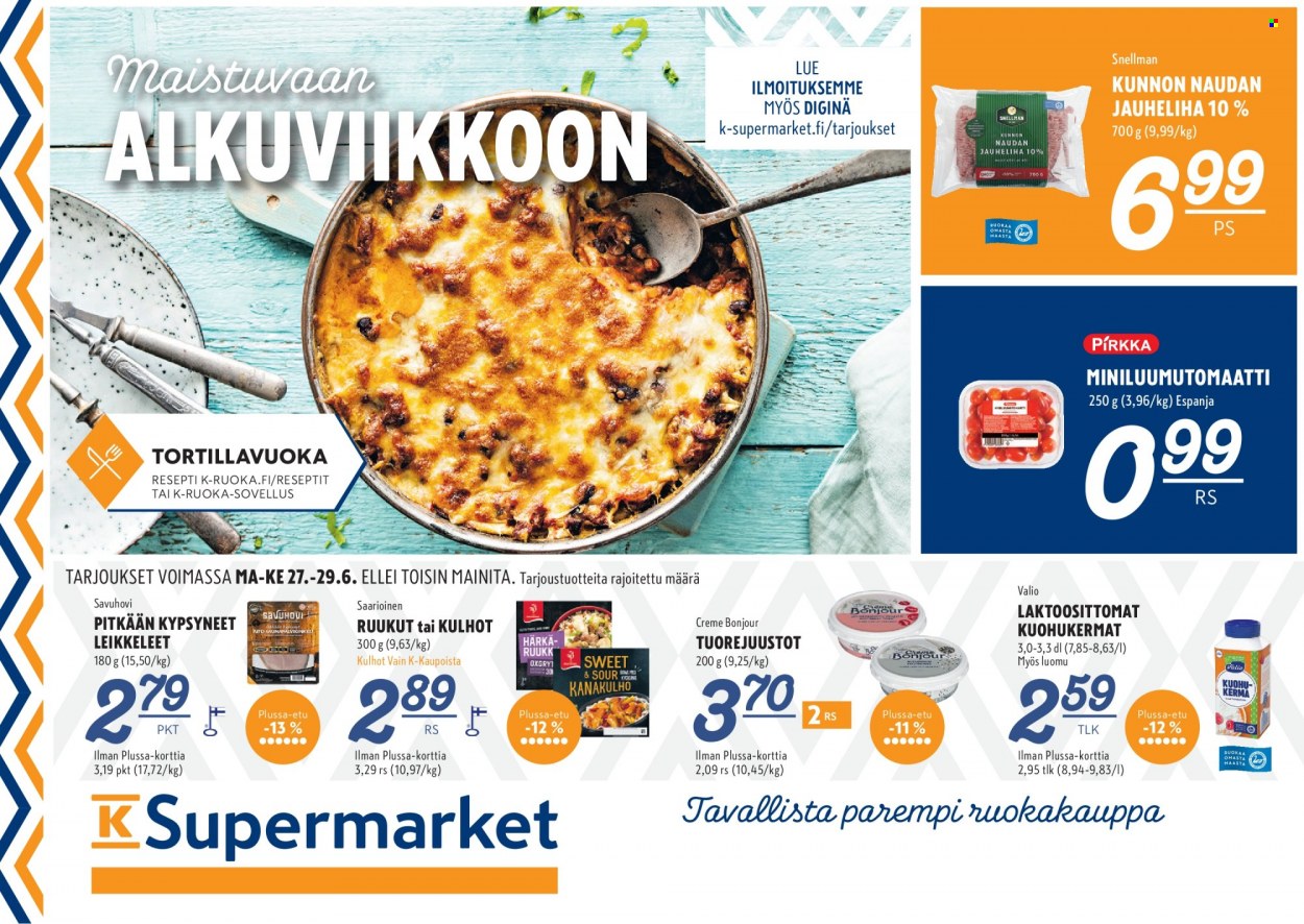 K-Supermarket tarjouslehti  - 27.06.2022 - 29.06.2022.