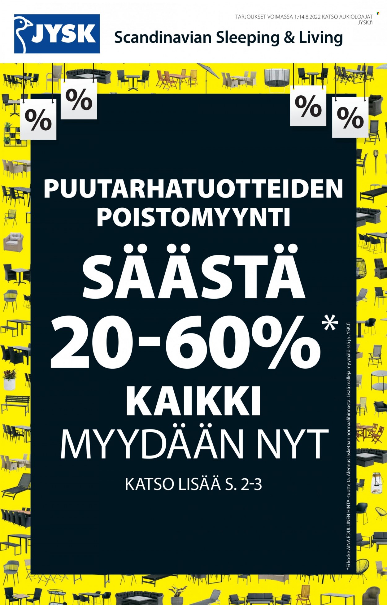 JYSK tarjouslehti  - 01.08.2022 - 14.08.2022.