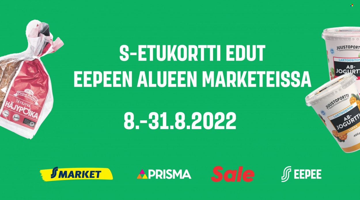 S-market tarjouslehti  - 08.08.2022 - 31.08.2022.