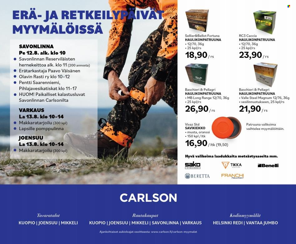 Carlson tarjouslehti  - 10.08.2022 - 31.08.2022.