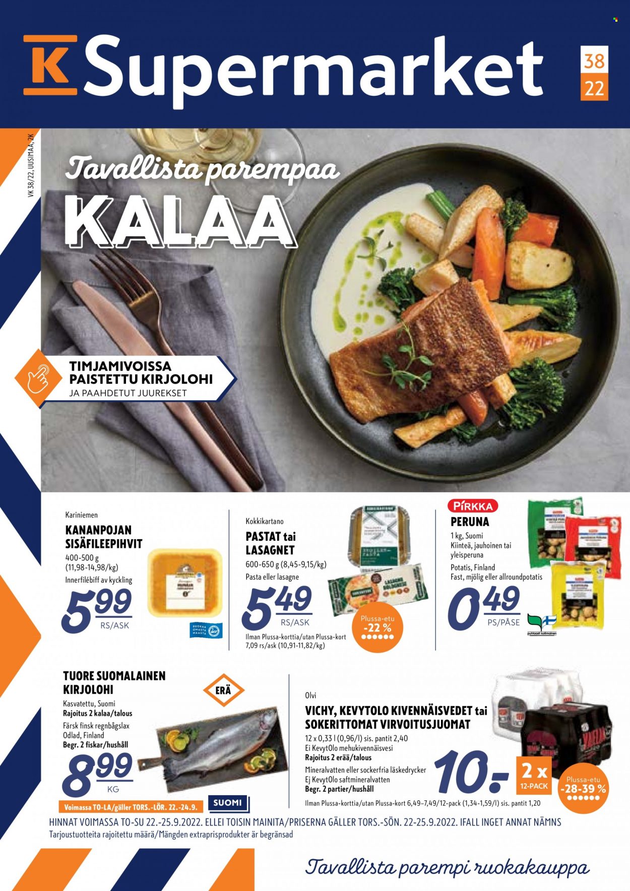 K-Supermarket tarjouslehti  - 22.09.2022 - 25.09.2022.