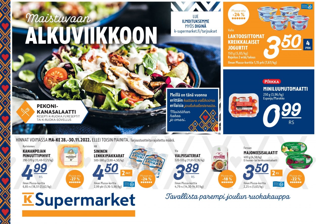 K-Supermarket tarjouslehti  - 28.11.2022 - 30.11.2022.