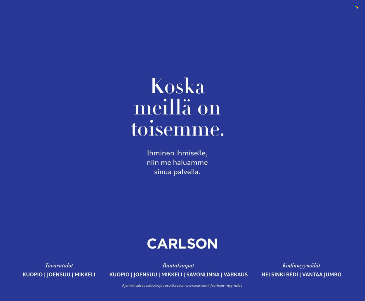 Carlson tarjouslehti  - 01.12.2022 - 01.01.2023.